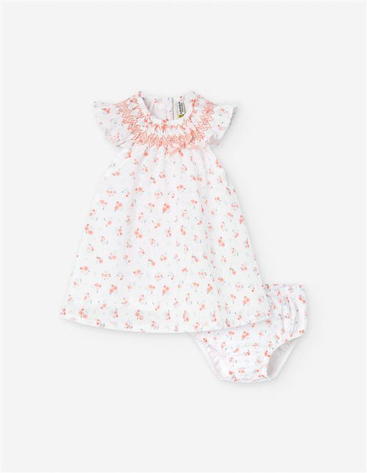 Vestido plumeti, diseño de flores, para bebe