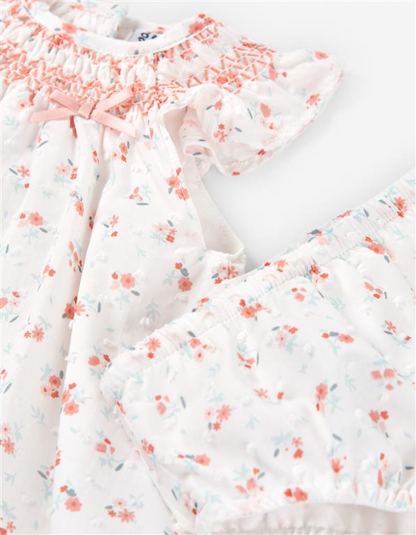 Vestido plumeti, diseño de flores, para bebe