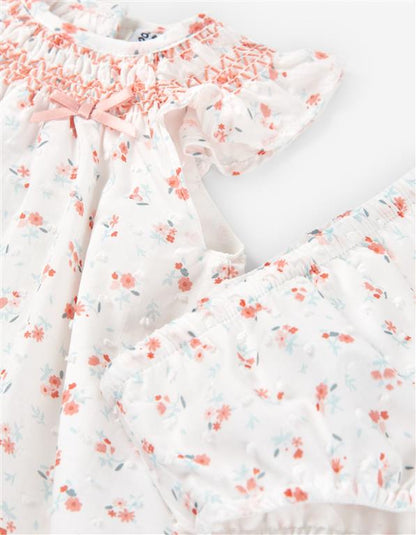 Vestido plumeti, diseño de flores, para bebe
