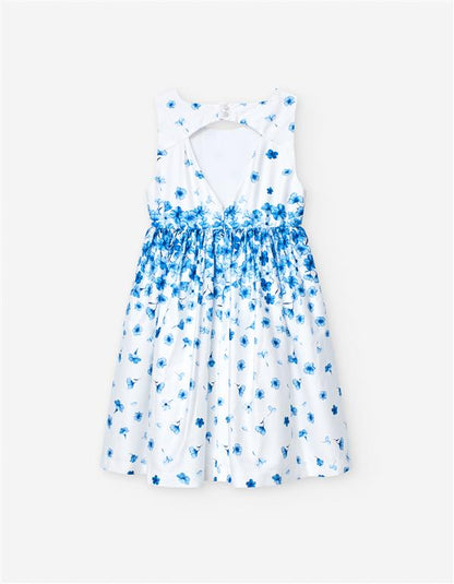 Vestido blanco flores azules, verano