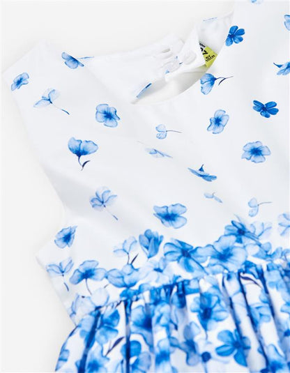 Vestido blanco flores azules, verano