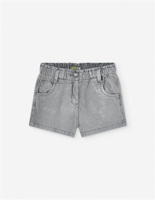 Set blusa a rayas y short mezclilla con destellos plata