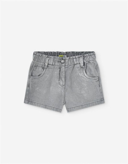 Set blusa a rayas y short mezclilla con destellos plata