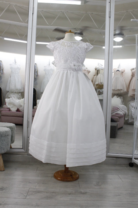 Vestido de comunión blanco talle bordado