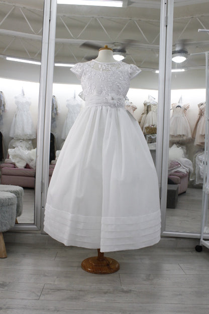 Vestido de comunión blanco talle bordado
