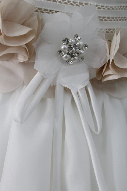 Vestido de comunión perla talle con cinto