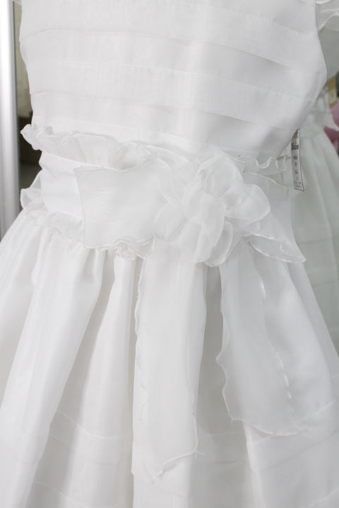Vestido primera comunión color perla cinto ruffle