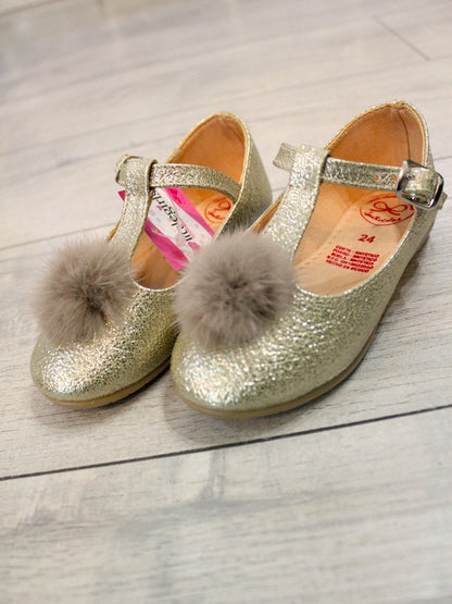 spañoletas oro con  pompon