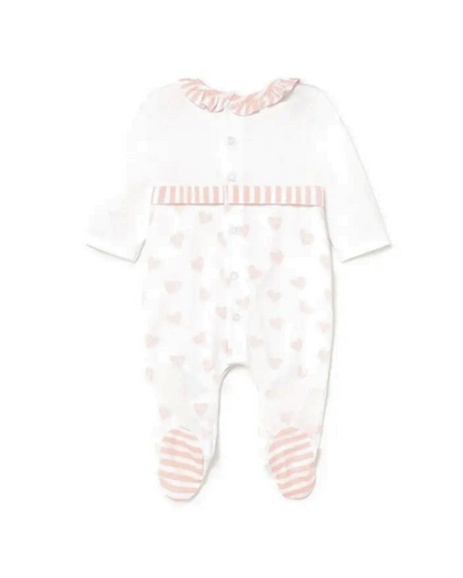pelele color blanco corazones y cuello olan