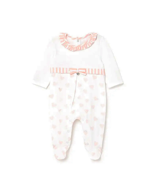 pelele color blanco corazones y cuello olan