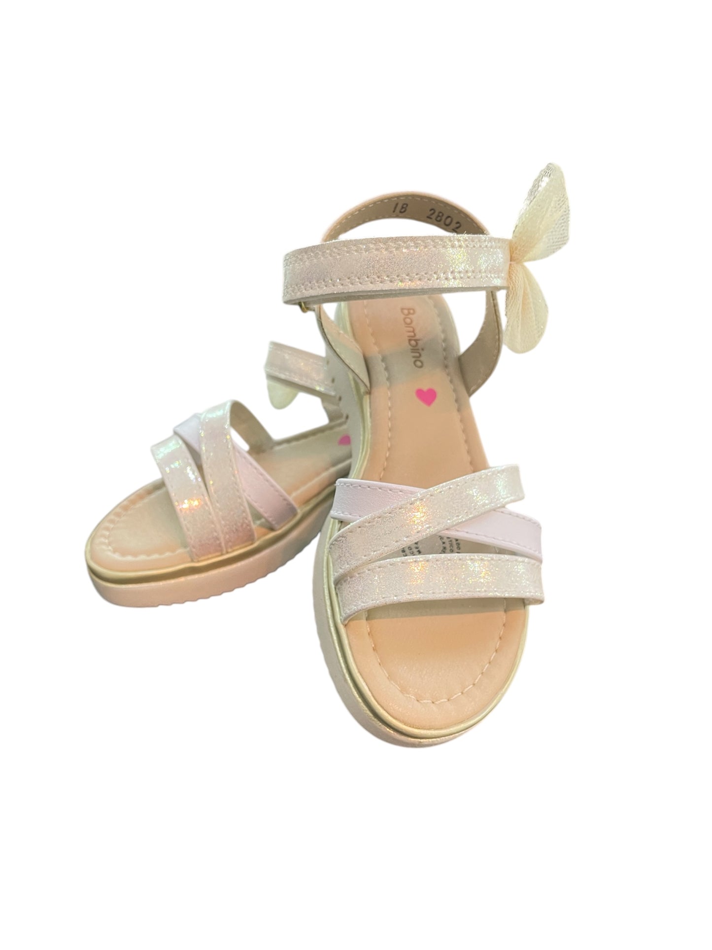 Huarache beige tiras metálicas