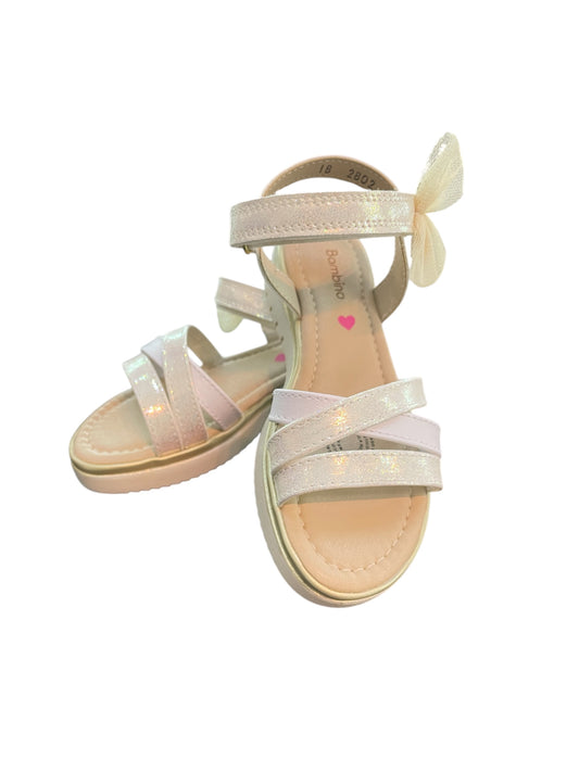 Huarache beige tiras metálicas