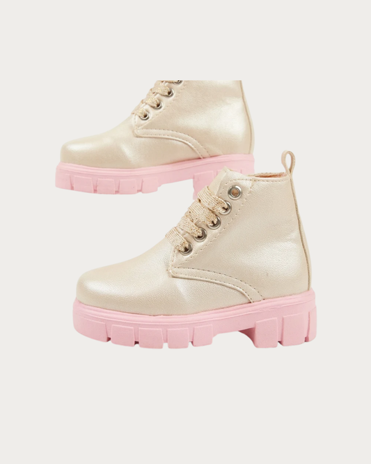 botin suela rosa, para niña