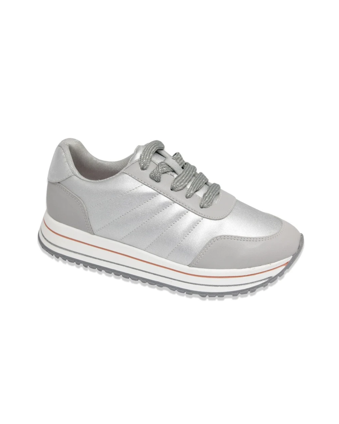tenis casual para niña color plata