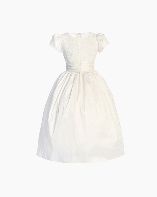Vestido blanco de shantu encaje en cinto