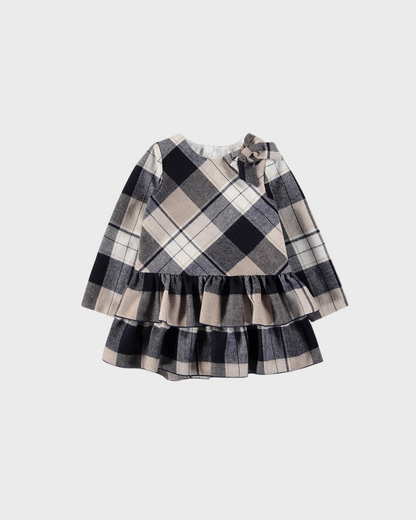 vestido maxi cuadro azul marino, mayoral