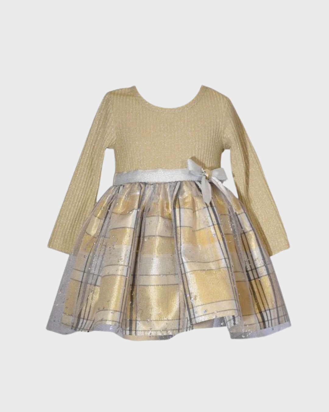 vestido color miel con falda satinada