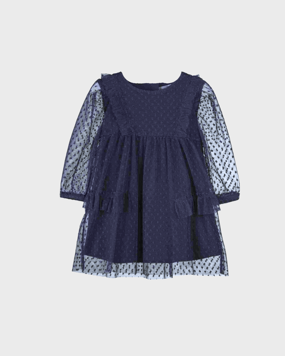 vestido de tul azul marino