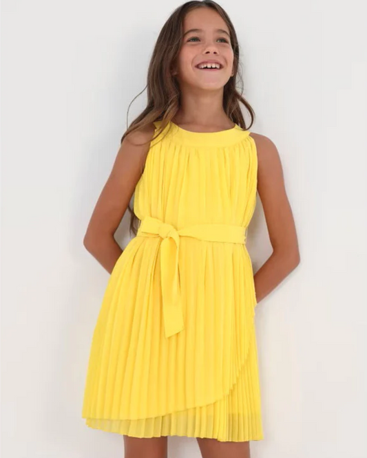 Vestido Mimosa Amarillo Plisado