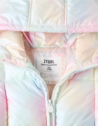 chamarra acolchada blanco tornasol