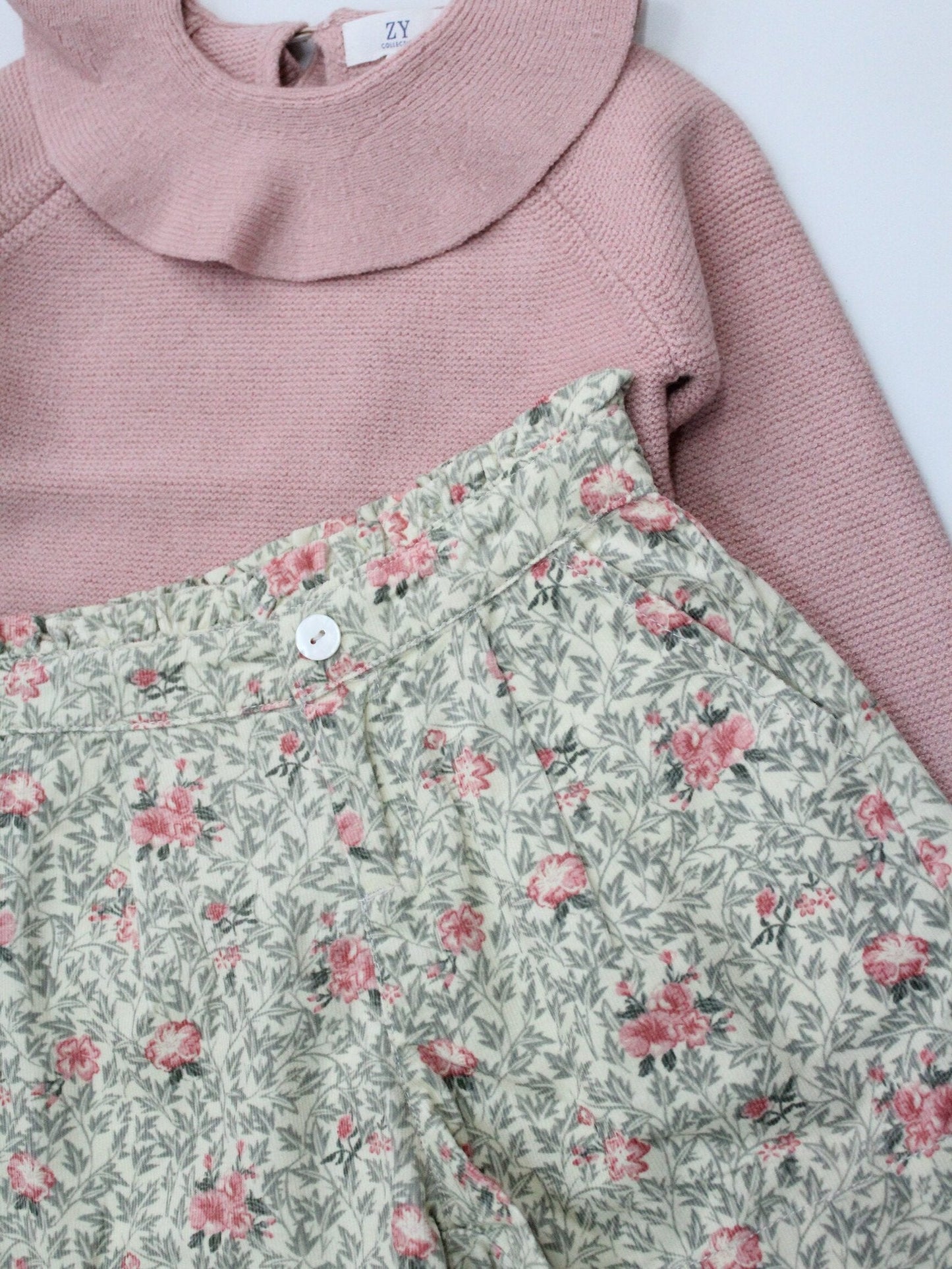 set jersey cuello volado y short de micropana