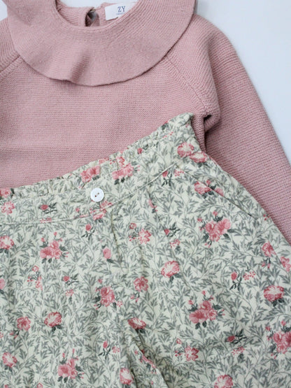 set jersey cuello volado y short de micropana