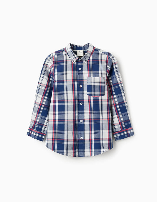 camisa franela a cuadros azul/rojo
