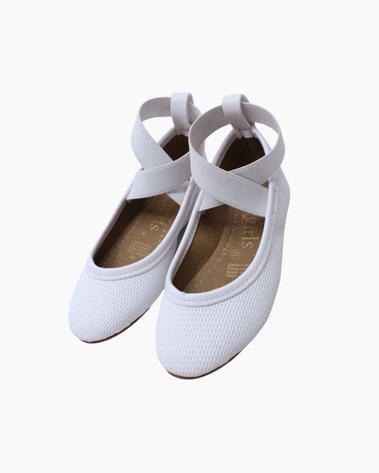Zapato Blanco elástico cruzado