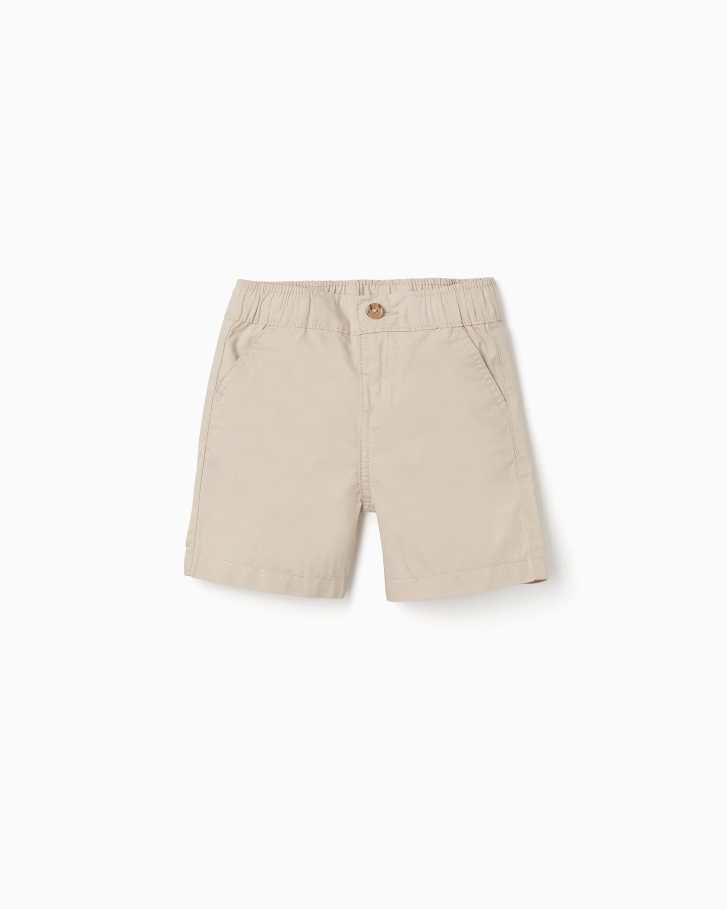 Bermudas chino midi en popelina para bebé niño, beige claro