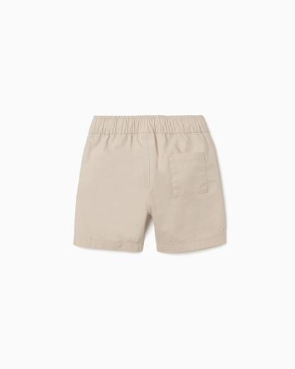Bermudas chino midi en popelina para bebé niño, beige claro