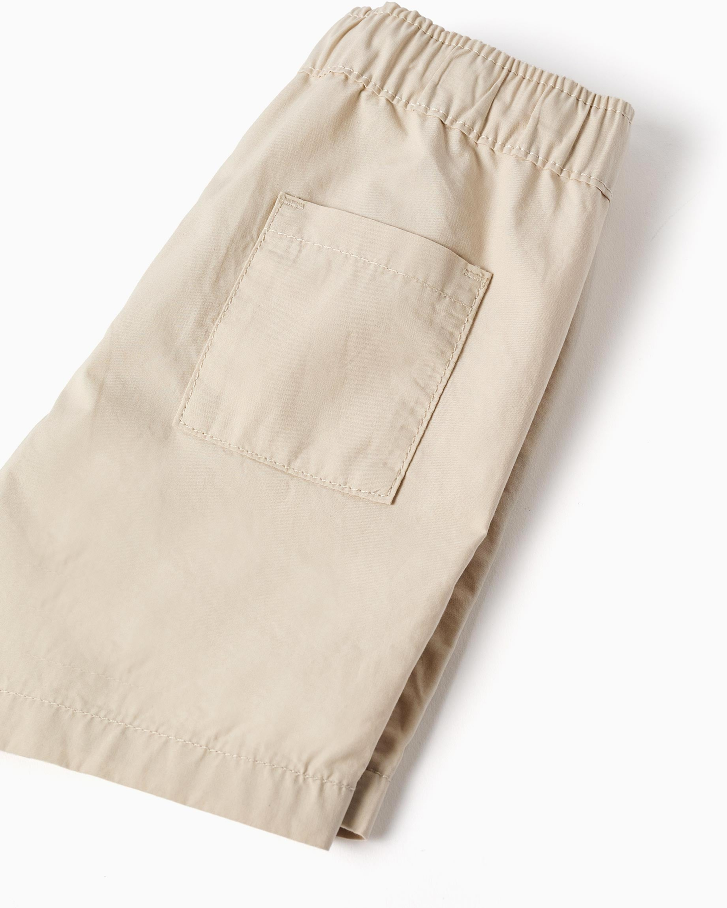 Bermudas chino midi en popelina para bebé niño, beige claro