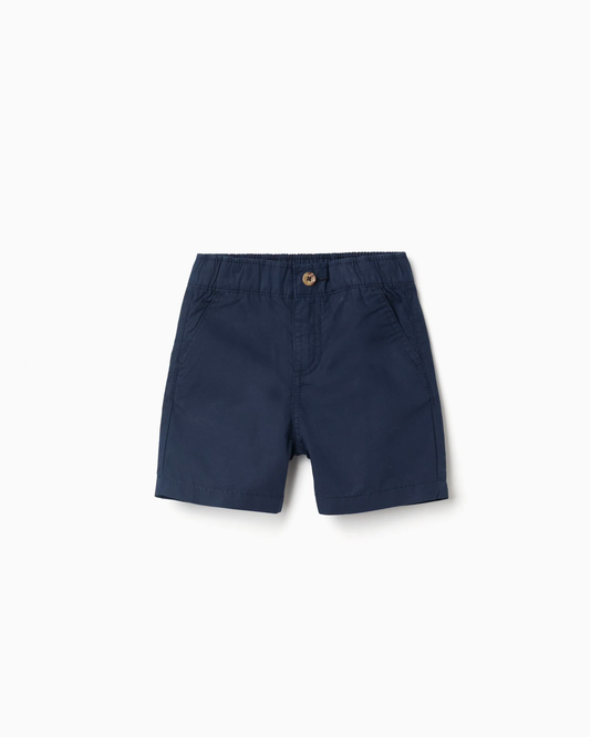 Bermudas chino midi en popelina para bebé niño, azul oscuro