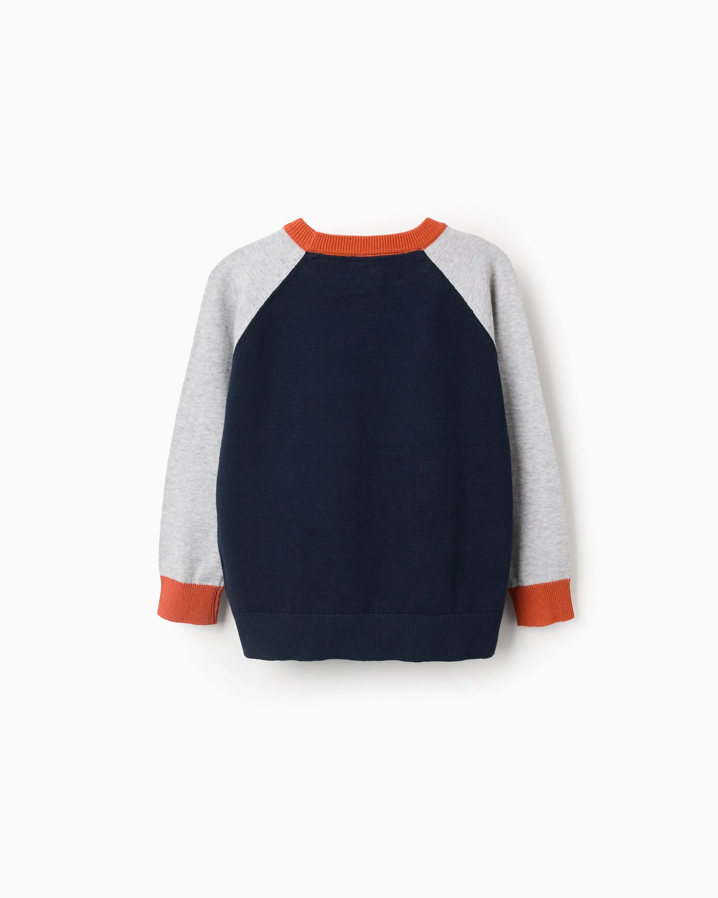 Jersey de punto con sin mangas en contraste para niño, Azul/Gris