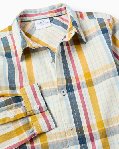 Camisa de Algodón a Cuadros  'B&S', Multicolor