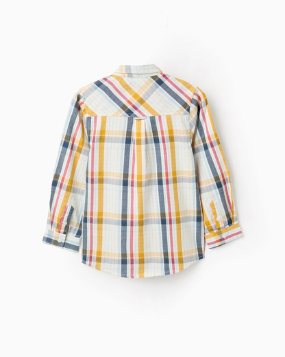 Camisa de Algodón a Cuadros  'B&S', Multicolor
