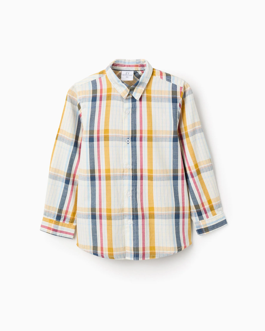 Camisa de Algodón a Cuadros  'B&S', Multicolor