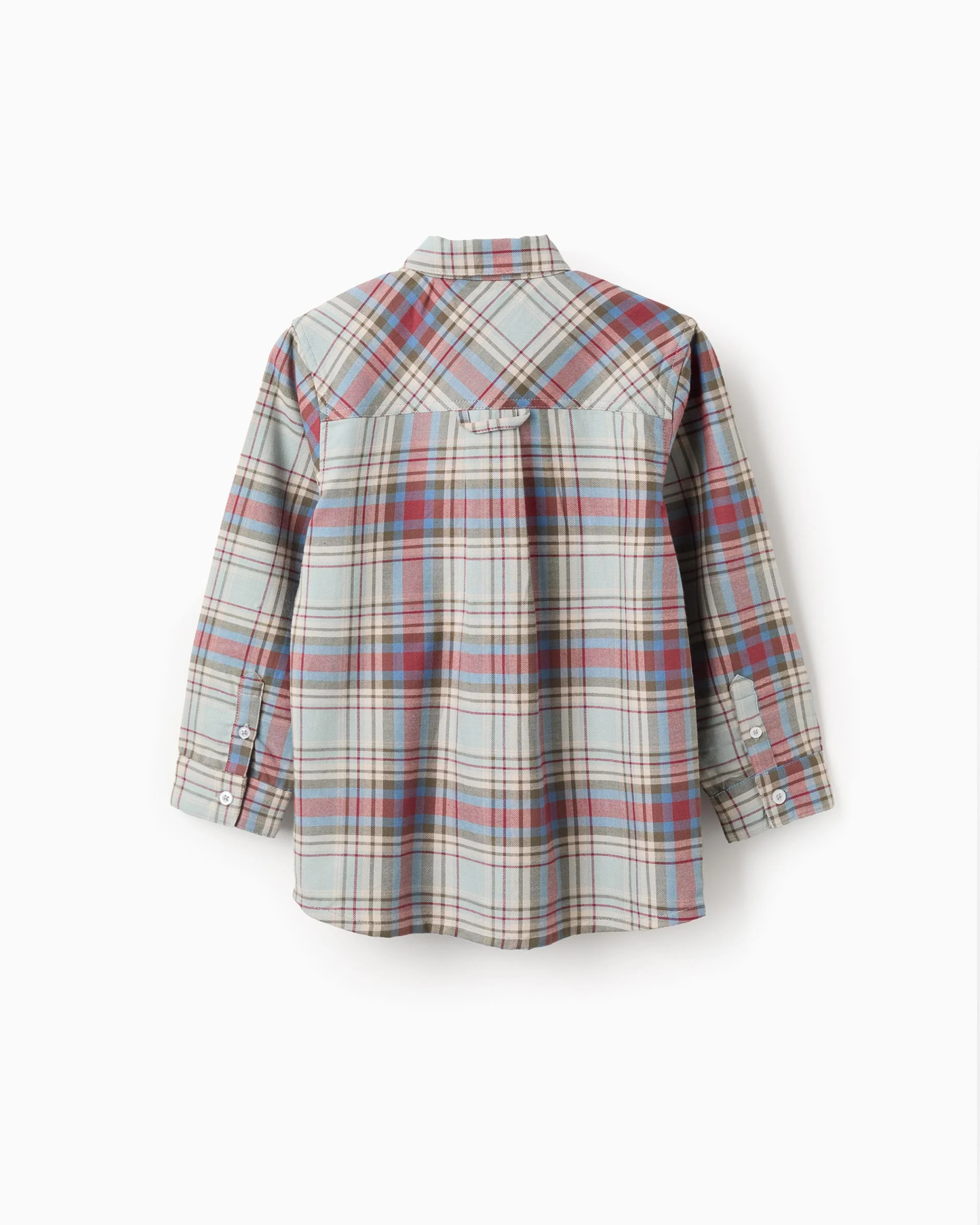 Camisa de Algodón a Cuadros  'B&S', Multicolor verde