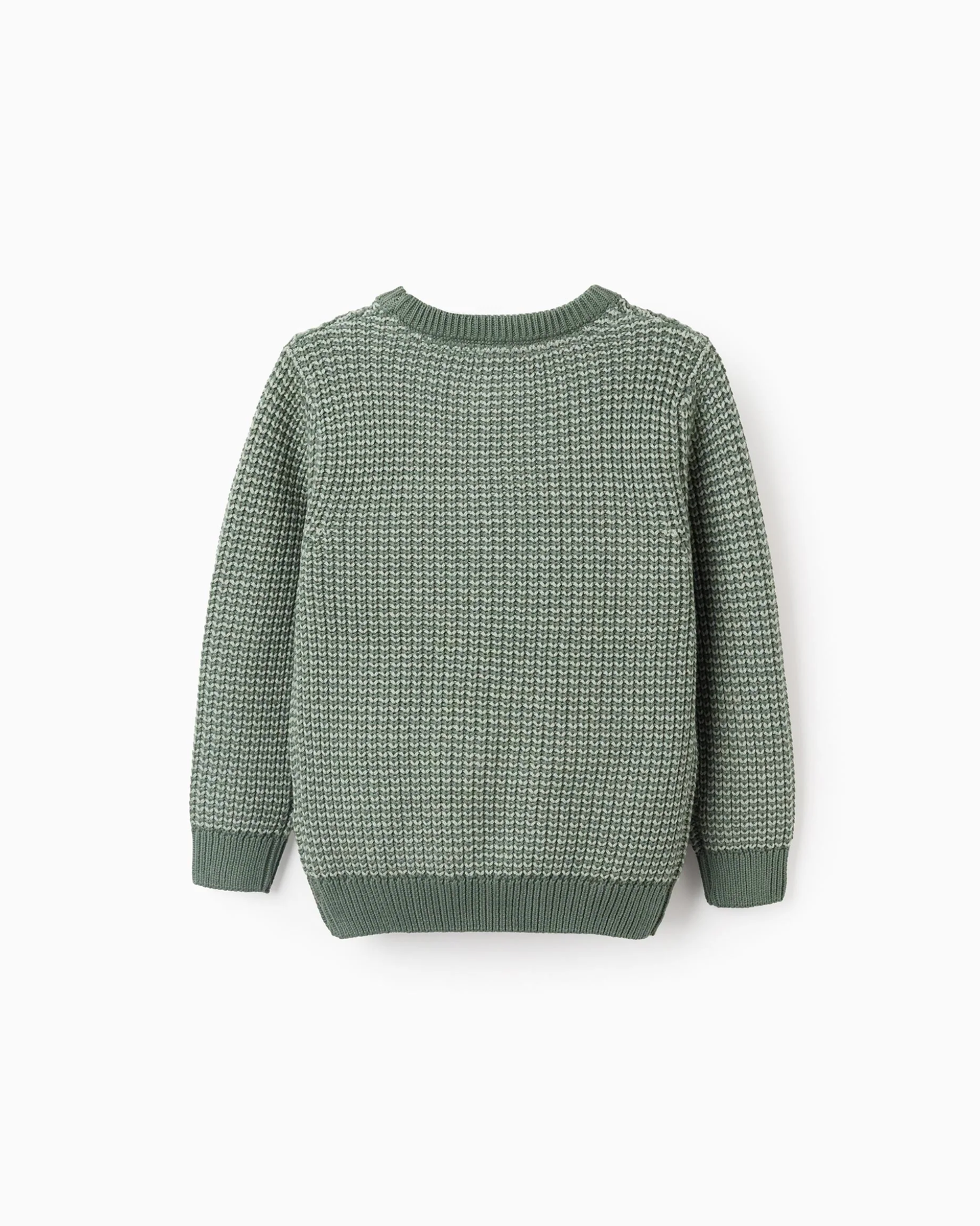 Jersey de Punto Bicolor de Algodón, Verde