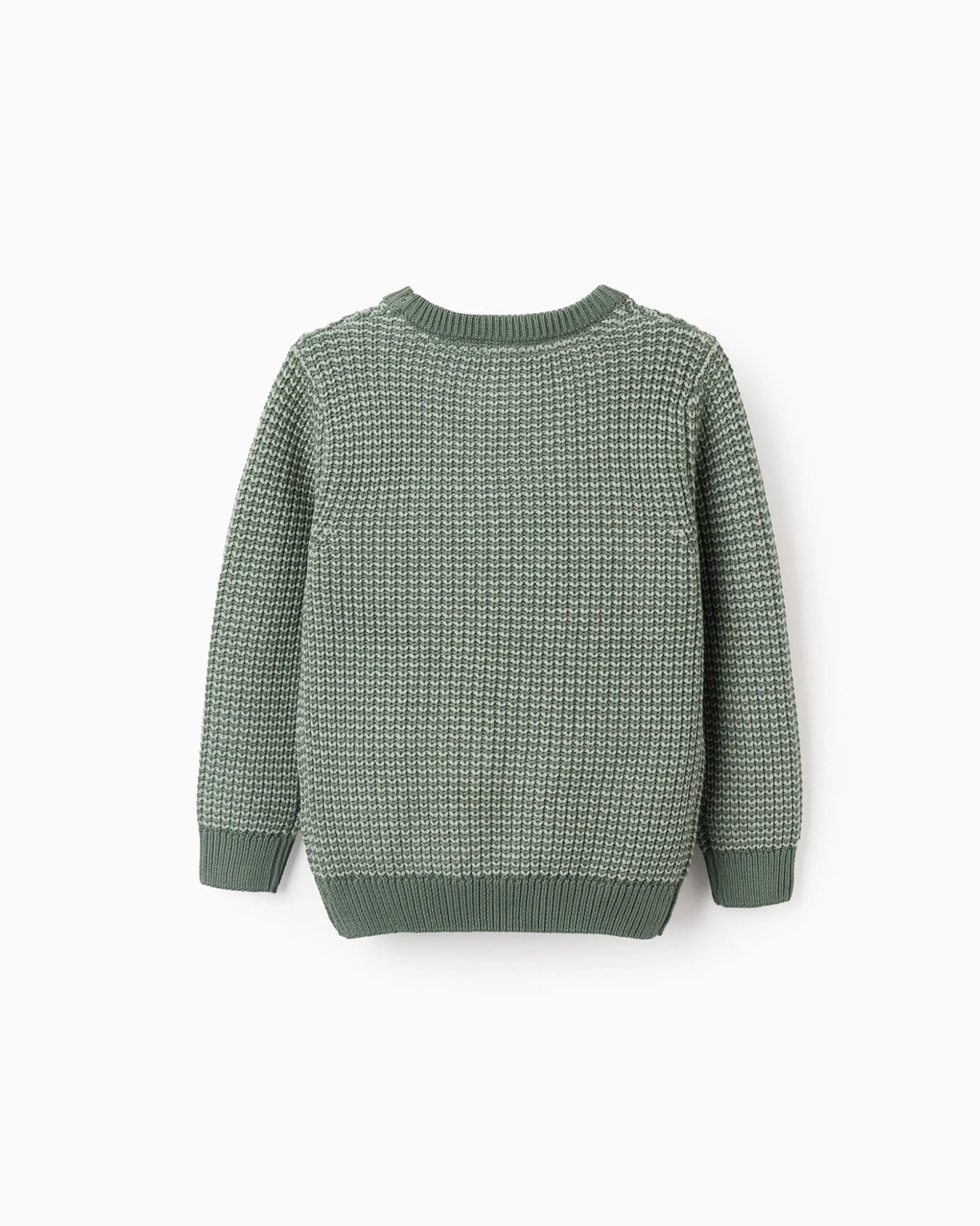 Jersey de Punto Bicolor de Algodón, Verde