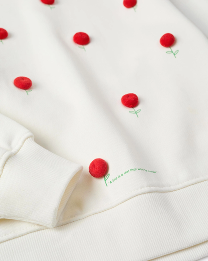 Set Sudadera de Algodón con Lunares en Relieve y Short Falda Denim