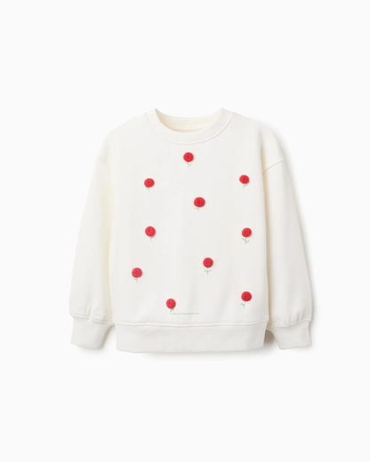 Set Sudadera de Algodón con Lunares en Relieve y Short Falda Denim