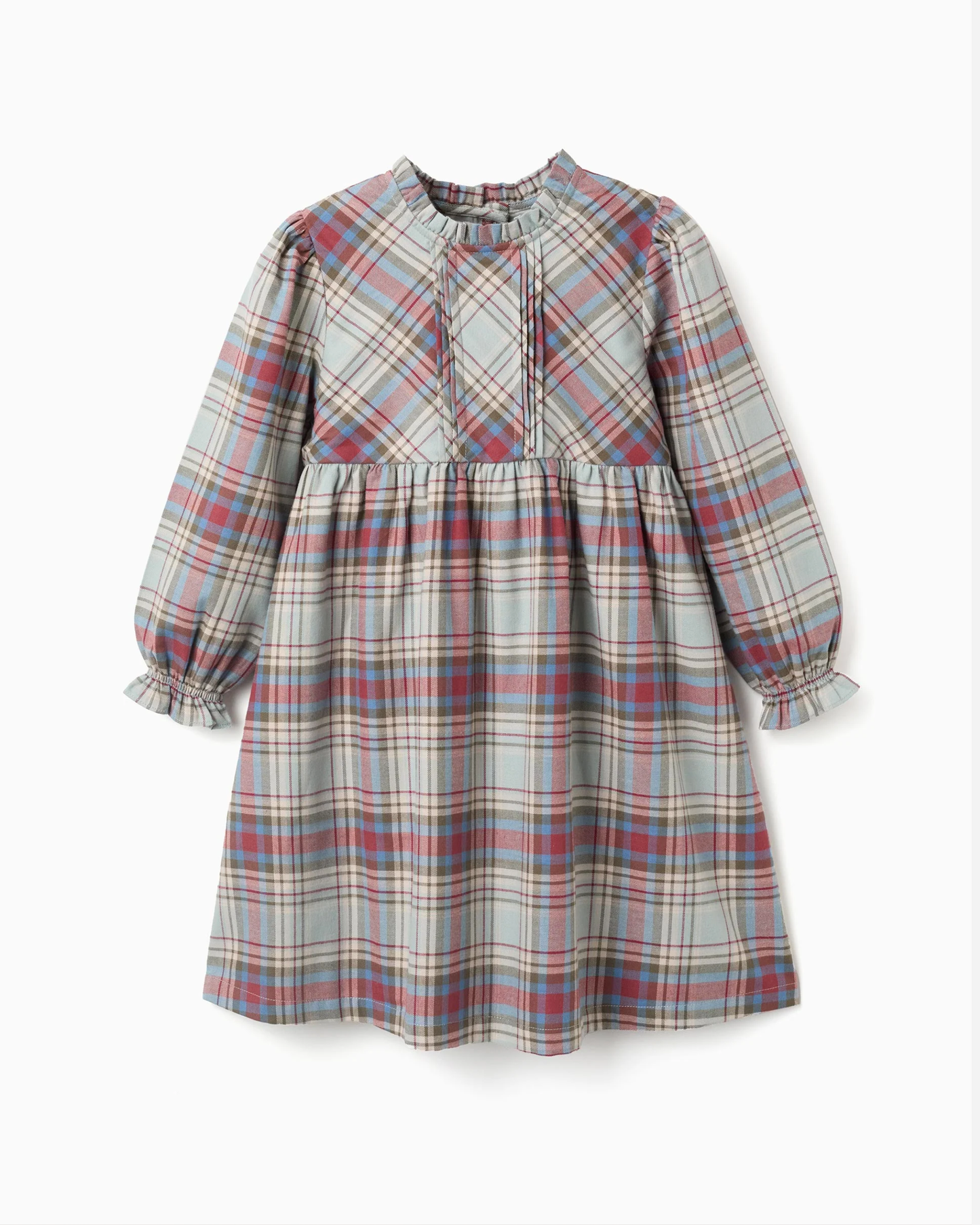 Vestido de Algodón con Cuadros 'B&S', Multicolor