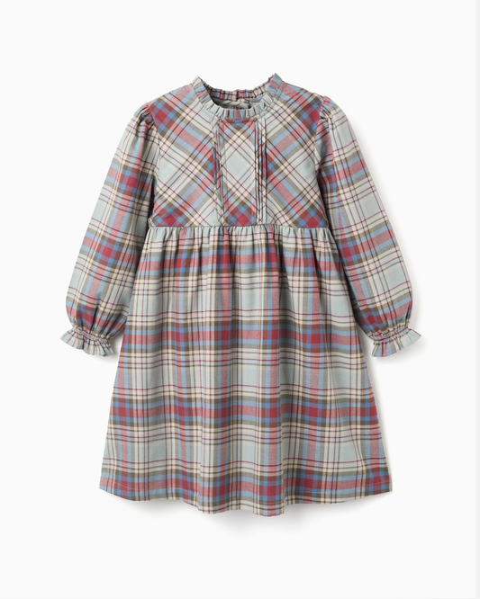 Vestido de Algodón con Cuadros 'B&S', Multicolor