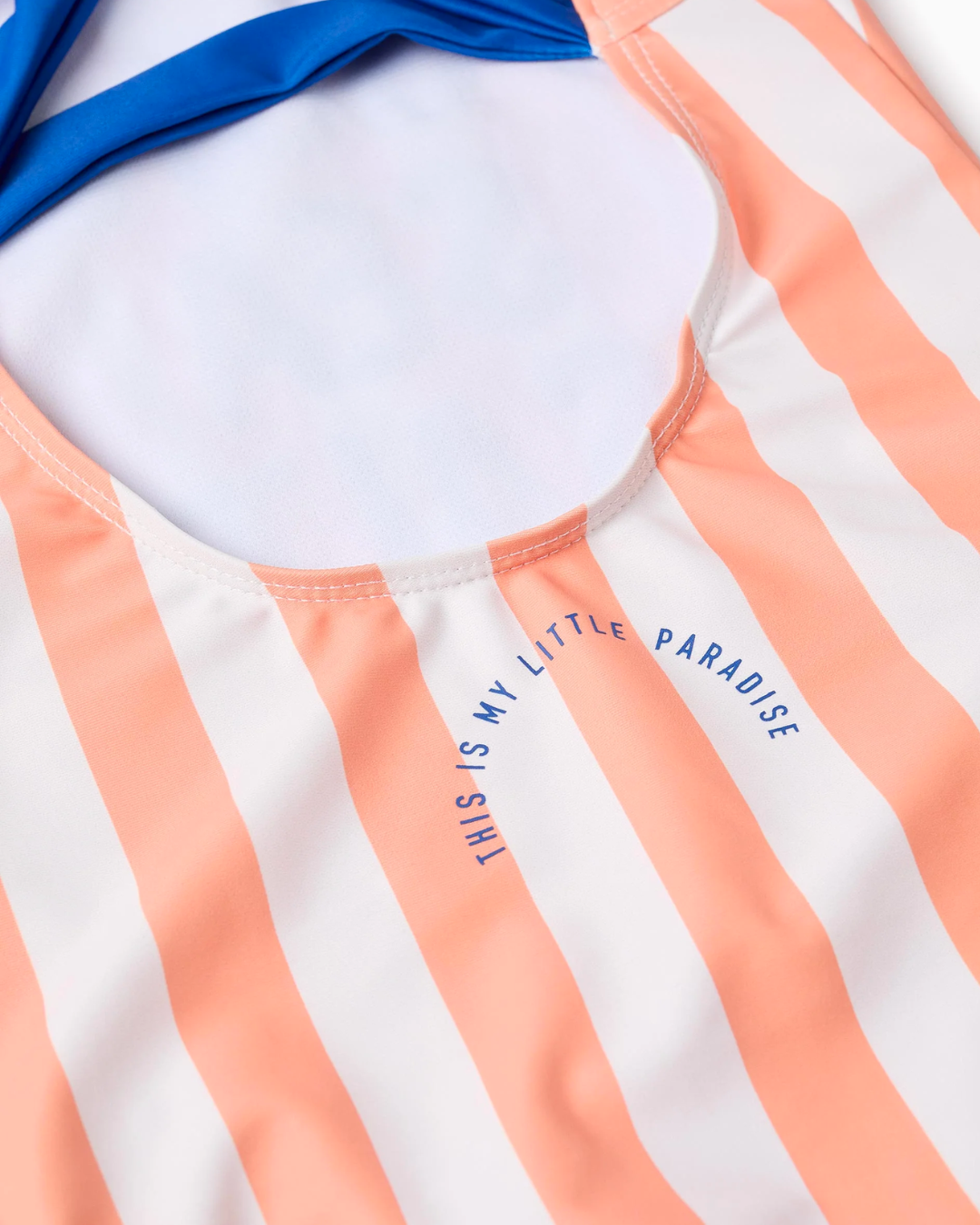 Traje de Baño a Rayas para Niña, Naranja/Blanco