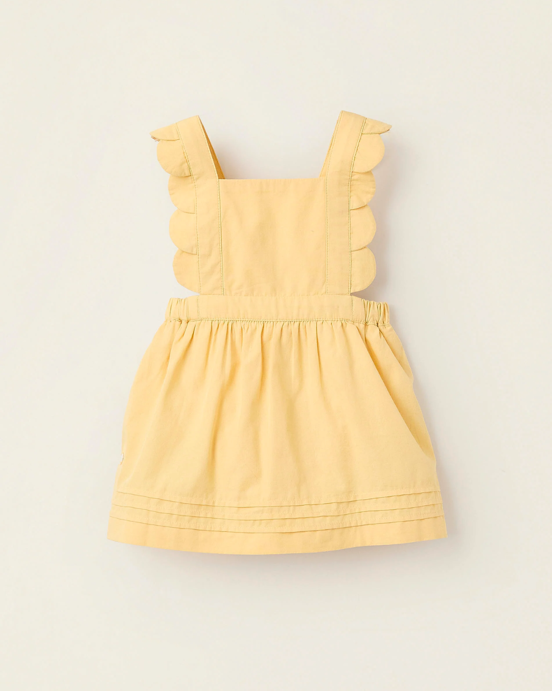 Set vestido y peto amarillo para niña