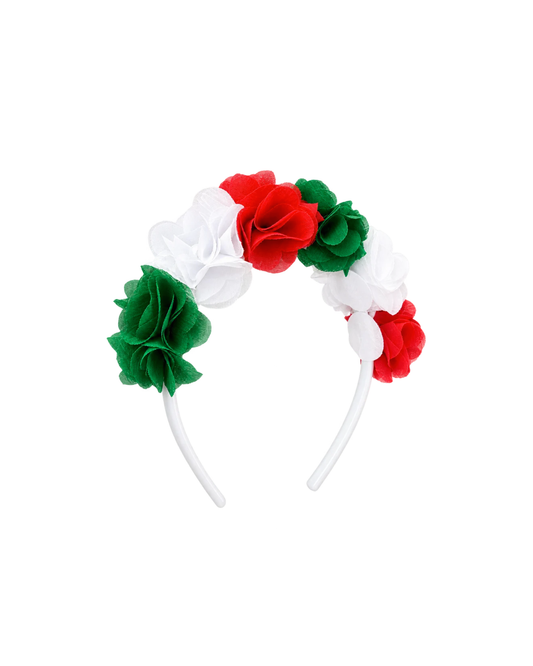 Diadema tocado flores colores patrio