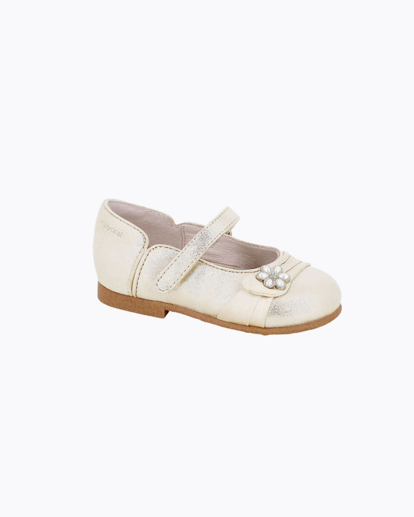 Balerina Platino Flor Piedras cierre velcro mayoral