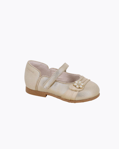 Balerina  Oro Flor Piedras con Velcro Mayoral