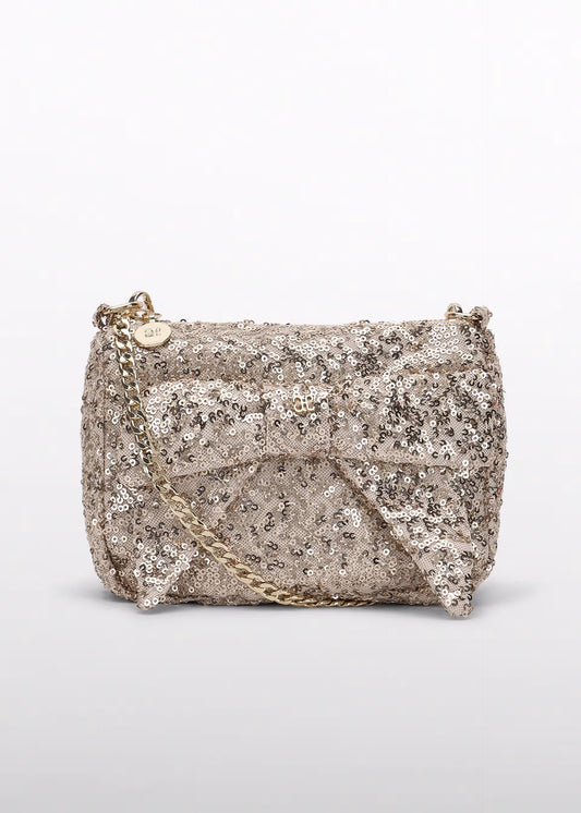 Bolso lentejuela champagne moño niña Abel&lula