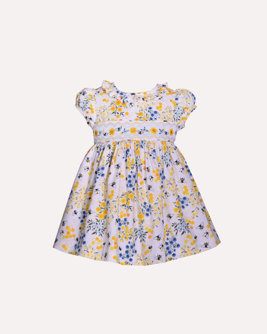 Vestido Flores amarillo abejas